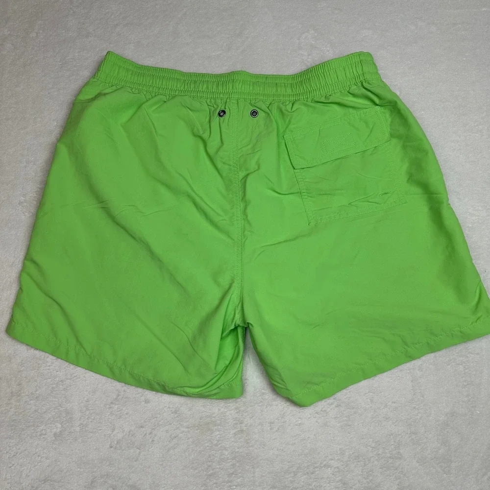 Polo Ralph Lauren Men Swim Trunks Shorts Lime Green Pony Logo Elastic Waist‎ XL